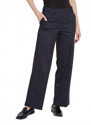 Lyss&eacute; Zaina Ponte Plaid Trouser In Navy