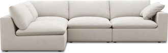 Castlery Customized Ivory Left-Facing Chaise Sectional Sofa | Dawson by Castlery, White, Furniture Sofas
