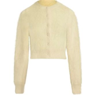 Maison Margiela Truien & Vesten, Dames, Geel, M, Gele Cardigan Sweater Knoopsluiting