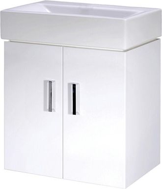 Nuie Nuie Mayford Wall Hung 2-Door Vanity Unit with Basin 450mm Wide - White