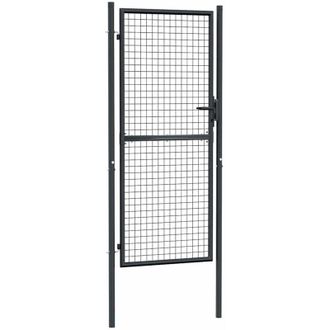 vidaXL Vidaxl - Cancello da giardino in rete di acciaio zincato 100x200 cm grigio