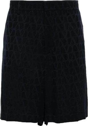 Valentino Garavani Toile Iconographe Bermuda Shorts - Heren - Korte Broeken - Blauw - M - Leer - Korte Broeken