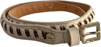 Borbonese Accessoires, Dames, Wit, ONE Size, Leer, Leren Riem