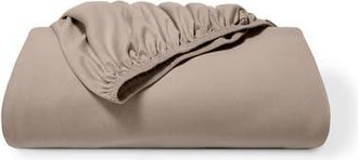 Bare Home Organic Cotton Jersey Fitted Sheet in Taupe at Nordstrom, Size Twin X-Long