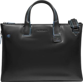 Piquadro Expandable Slim Laptop Bag 15.6 - unisex - Laptoptassen - Zwart - ONE Size - Leer - Tassen