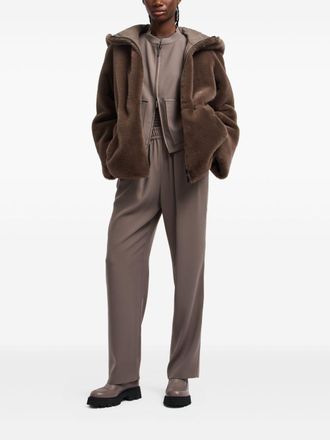 Emporio Armani Womens Straight-leg Trousers - Grey Textile - Size EU 36 (Womens)