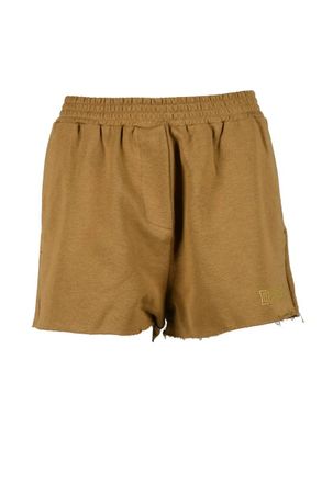 Douuod Brown Relaxed Cotton Shorts