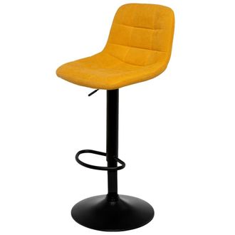 Koketto Home Taburete elevable con asiento mostaza y patas negras