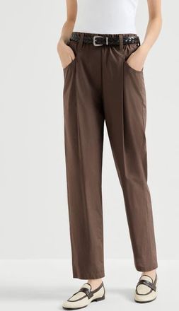 Brunello Cucinelli Five-pocket Track trousers in Chocolate at Nordstrom, Size 44 It