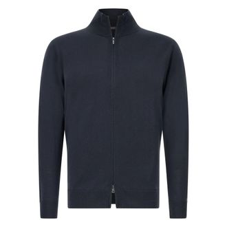 Boggi Milano Truien & Vesten, Heren, Zwart, M, Wol, Merino wol volledige rits trui