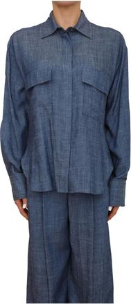 Peuterey Gerard De Oversize Shirt - Dames - Overhemden - Blauw - M - Denim - Overhemden