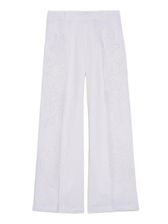 Ermanno Scervino Wide-Leg Trousers With Floral Cut-Out Embroidery