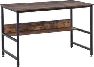 HOMCOM Computer Desk with Shelves - Brown | TJ Hughes