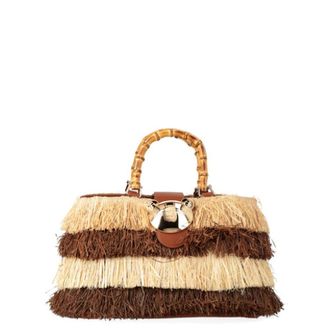 Rue Madam Handbags, female, Brown, Size: ONE SIZE Riad Fringes Basket
