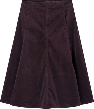 Polo Ralph Lauren Corduroy Midi Rok - Dames - Midirokken - Paars - 2XL - Katoen - Rokken
