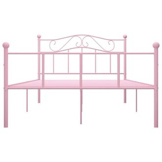 Berkfield Home Elegant Bed Frame Pink Metal 140x200 cm