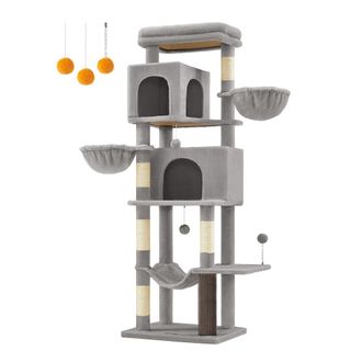 FEANDREA &Aacute;rbol para gatos multinivel de 174 cm de color gris