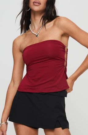 Princess Polly Round the World Strapless Tube Top in Burgundy at Nordstrom, Size 6