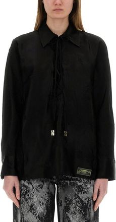 Ganni Jacquard Satin Shirt-Donna