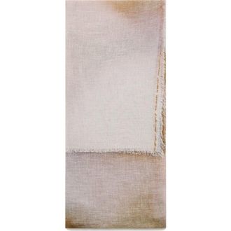 Mango Ombr&eacute; Effect Linen Scarf in Pink at Nordstrom