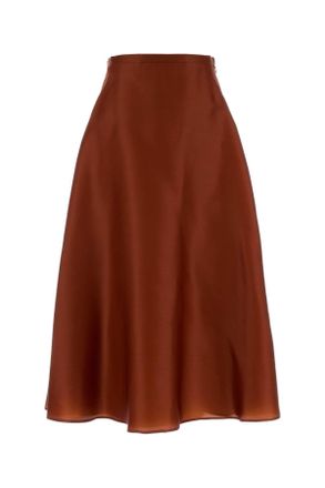 Alberta Ferretti Alberta Ferretti Brick Silk Skirt