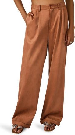 Steve Madden Clove Faux Suede Wide Leg Pants in Irish Cream at Nordstrom, Size X-Small