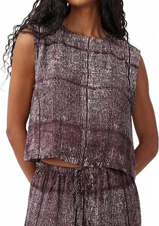 Bella Dahl Boxy Button Back Top In Asilah Textured Prnt