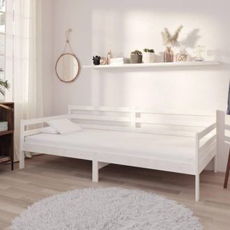 Berkfield Home Day Bed White Solid Pinewood 90x200 cm