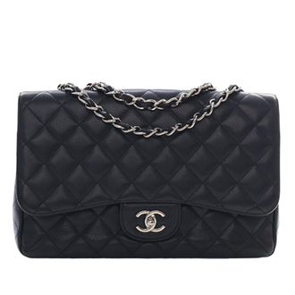 Chanel Cahenl Black Jumbo Classic Caviar Single Flap
