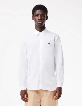 Lacoste Mens Lacoste Mens Long Sleeve City Shirt - White 001 - Size: 40/Regular