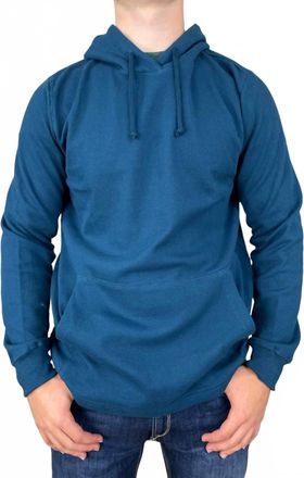 The North Face Waffle Hoodie In Midnight Petrol
