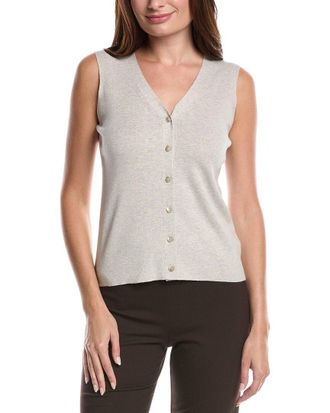 Forté Cashmere V-Neck Silk & Cashmere-Blend Vest