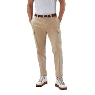 Brunello Cucinelli Beige Cotton Tapered Trousers, Brand Size 58 (US Size 42)