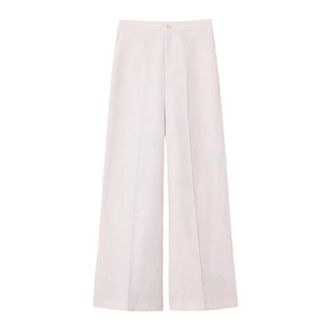 Twinset Wide Trousers, female, Pink, Size: XS Linen-Blend Wide Trousers