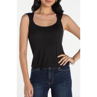 Liverpool L.A. Rib Tank in Black at Nordstrom, Size X-Small