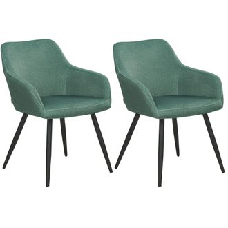 Beliani Beliani - Conjunto De 2 Sillas De Comedor De Estilo Moderno En Color Verde Fabricadas En Terciopelo Con Patas De Metal Casmalia
