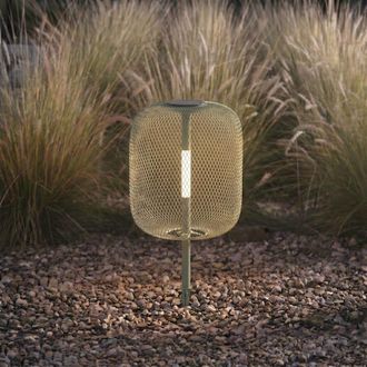 Lucande L&aacute;mpara solar exterior de metal verde