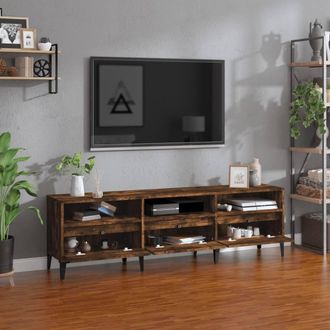 Berkfield Home TV Cabinet Smoked Oak 150x30x44.5 cm Engineered Wood in Brown