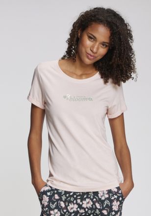 s.Oliver Pyjamaoberteil S.OLIVER, Damen, Gr. 32/34, rosa, Single Jersey, Obermaterial: 50% Baumwolle, 50% Viskose, unifarben, Basic, Basic kurz, Rundhals, Shir