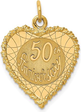 Diamond2Deal 14k Yellow Gold 50th ANNIVERSARY Charm