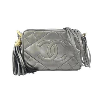Chanel Pre-owned Metallic Lamb Shoulder Bag - Dames - Pre-owned - Grijs - Maat: ONE Size Leer