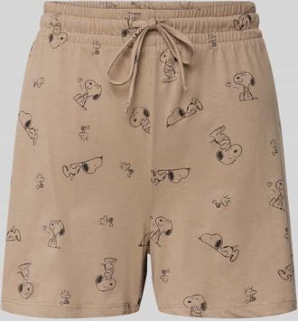 Jake*s Casual Pyjama-Shorts mit Motiv-Print in Mud, Gr&ouml;&szlig;e S