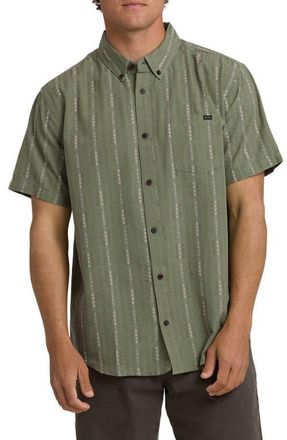 Billabong All Day Jacquard Short Sleeve Button-Down Shirt in Granite Green at Nordstrom, Size X-Large