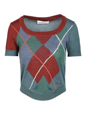 Vivienne Westwood Argyle Wool And Cotton Sweater