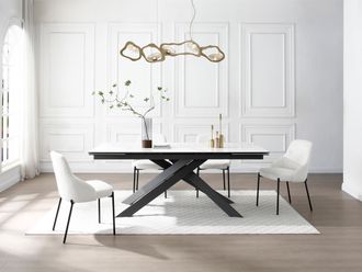 Tavolo Nice Bianco E Cemento 110x70cm - Per Spazi Piccoli Made France - Foto 2