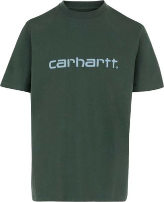 Carhartt Work in Progress Dark Green Logo Crew Neck T-Shirt
