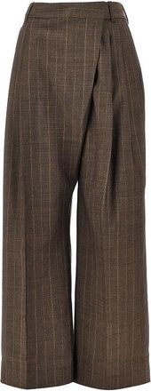 Ganni Wool pants with pinstriped motif Woman 36