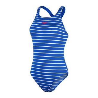 Speedo Medalist gestreept Endurance+ eendelig zwempak voor dames (Blauw)