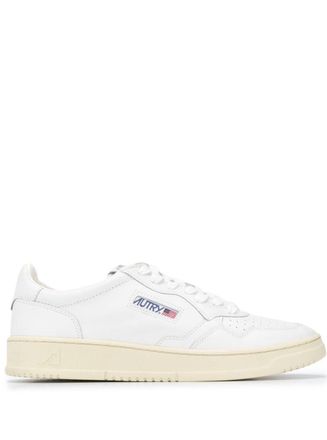 Autry Medalist White Low Top Sneakers With Logo Detail In Leather Man