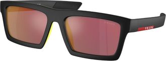Prada Red Mirror Rectangular Mens Sunglasses PS 02ZSU 1BO10A 58